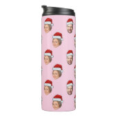 Weihnachtsmannmütze Personalisiertes Gesicht 2 Fot Thermosbecher (Nach rechts gedreht)
