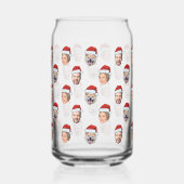Weihnachtsmannmütze Personalisiertes Gesicht 3 Fot Dosenglas (Vorderseite)
