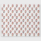 Weihnachtsmannmütze Personalisiertes Gesicht 3 Fot Geschenkpapier (Flach)