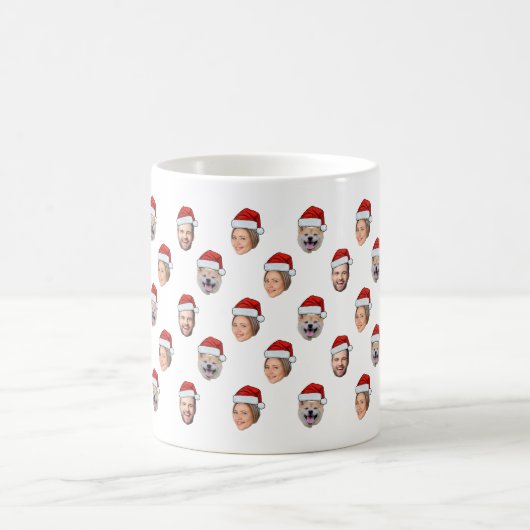 Weihnachtsmannmütze Personalisiertes Gesicht 3 Fot Kaffeetasse (Mittel)