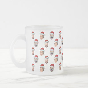 Weihnachtsmannmütze Personalisiertes Gesicht 3 Fot Mattglastasse