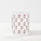 Weihnachtsmannmütze Personalisiertes Gesicht 3 Fot Mattglastasse (Mittel)