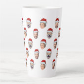Weihnachtsmannmütze Personalisiertes Gesicht 3 Fot Milchtasse (Vorderseite)