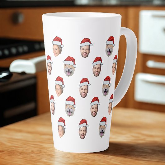 Weihnachtsmannmütze Personalisiertes Gesicht 3 Fot Milchtasse