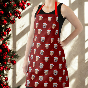 Weihnachtsmannmütze Personalisiertes Gesicht 3 Fot Schürze