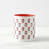 Weihnachtsmannmütze Personalisiertes Gesicht 3 Fot Tasse (Zentrum)