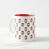 Weihnachtsmannmütze Personalisiertes Gesicht 3 Fot Zweifarbige Tasse (Vorderseite Links)