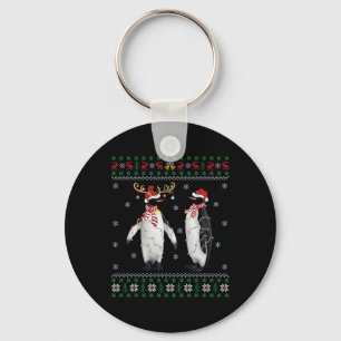 Weihnachtsmannmütze Pinguin Bird Xmas Lighting Ugl Schlüsselanhänger
