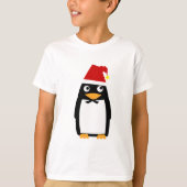 Weihnachtsmannmütze Pinguin - Kinder Sweatshirt T-Shirt (Vorderseite)