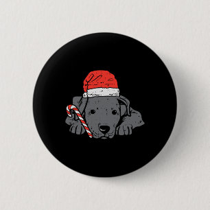 Weihnachtsmannmütze Pitbuli Pit Hund Weihnachtsfra Button