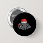Weihnachtsmannmütze Pitbuli Pit Hund Weihnachtsfra Button (Vorne & Hinten)