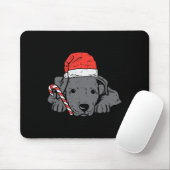 Weihnachtsmannmütze Pitbuli Pit Hund Weihnachtsfra Mousepad (Mit Mouse)