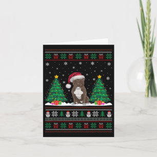 Weihnachtsmannmütze Pitbull Hund Weihnachtsbaum Li Karte