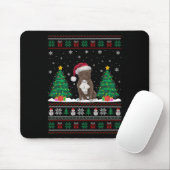 Weihnachtsmannmütze Pitbull Hund Weihnachtsbaum Li Mousepad (Mit Mouse)