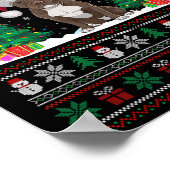 Weihnachtsmannmütze Pitbull Hund Weihnachtsbaum Li Poster (Ecke)