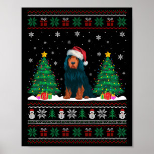 Weihnachtsmannmütze Portugiesischer Wasserhund Xma Poster