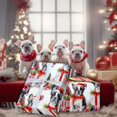 Weihnachtsmannmütze Pup Party Frenchie Geschenk Geschenkpapier