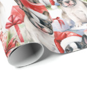 Weihnachtsmannmütze Pups Frenchie Gift Geschenkpapier (Rolleneckpunkt)