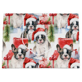 Weihnachtsmannmütze Pups Frenchie Große Geschenktüte (Vorderseite)