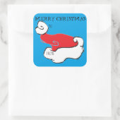 Weihnachtsmannmütze Quadratischer Aufkleber (Tasche)