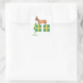 Weihnachtsmannmütze Quadratischer Aufkleber (Tasche)