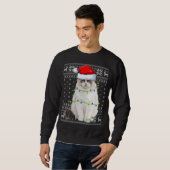 Weihnachtsmannmütze Ragdoll Cat Xmas Lighting Ugly Sweatshirt (Vorne ganz)