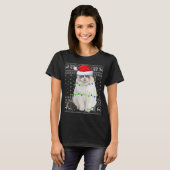 Weihnachtsmannmütze Ragdoll Cat Xmas Lighting Ugly T-Shirt (Vorne ganz)