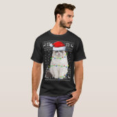 Weihnachtsmannmütze Ragdoll Cat Xmas Lighting Ugly T-Shirt (Vorne ganz)