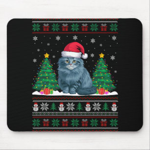 Weihnachtsmannmütze Ragdoll Katze Weihnachtsbaum L Mousepad