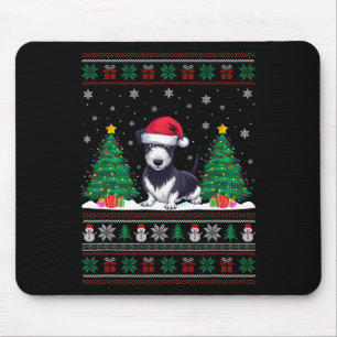Weihnachtsmannmütze Rat Terrier Dog Weihnachtsbaum Mousepad