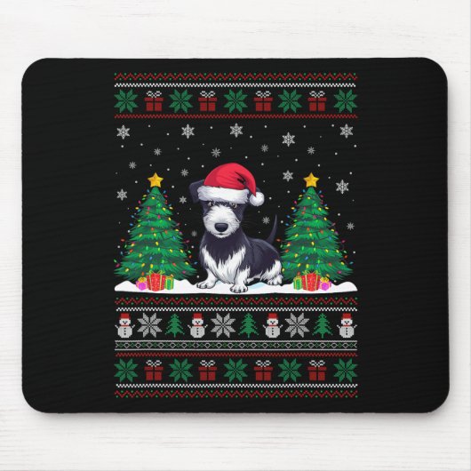 Weihnachtsmannmütze Rat Terrier Dog Weihnachtsbaum Mousepad (Vorne)