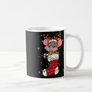 Weihnachtsmannmütze Ratte Tier in Socken Xmas Tret Kaffeetasse