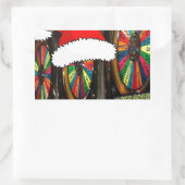 Weihnachtsmannmütze Rechteckiger Aufkleber (Tasche)