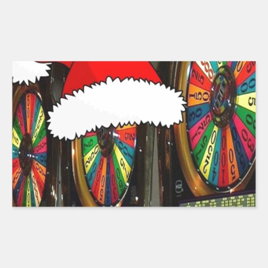 Weihnachtsmannmütze Rechteckiger Aufkleber (Vorderseite)