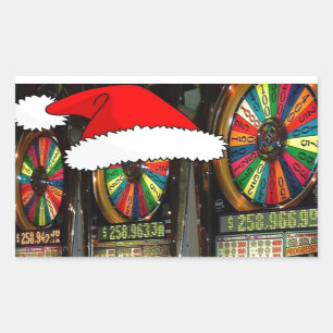 Weihnachtsmannmütze Rechteckiger Aufkleber