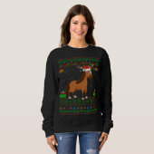 Weihnachtsmannmütze Reitpferd Match Ugly Horse Chr Sweatshirt (Vorne ganz)