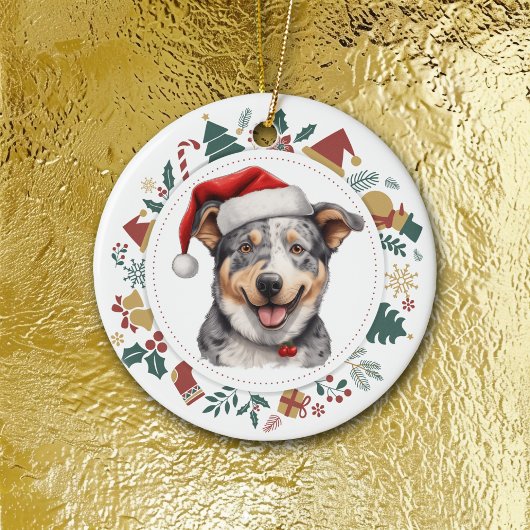 Weihnachtsmannmütze Rind Hund Weihnachtsfotos Kran Keramik Ornament