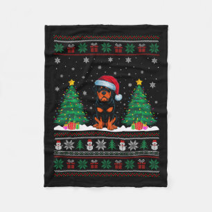 Weihnachtsmannmütze Rottweiler Dog Christmas Tree  Fleecedecke