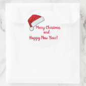 Weihnachtsmannmütze Runder Aufkleber (Tasche)