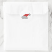 Weihnachtsmannmütze Runder Aufkleber (Tasche)