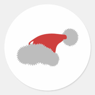 Weihnachtsmannmütze Runder Aufkleber