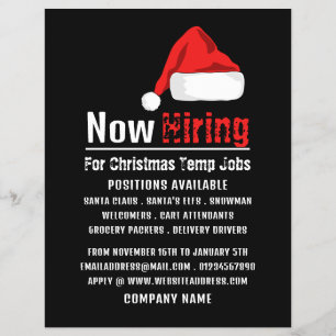 Weihnachtsmannmütze, saisonale Rekrutierung Werbun Flyer