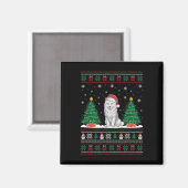 Weihnachtsmannmütze Samoyed Dog Weihnachtsbaum Lig Magnet (Vorderseite/Rückseite)