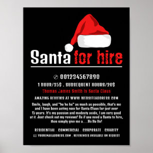 Weihnachtsmannmütze, Santa Claus Entertainer-Werbu Poster