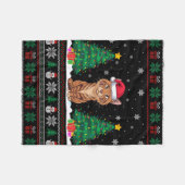 Weihnachtsmannmütze Savannah Cat Weihnachtsbaum Li Fleecedecke (Vorderseite (Horizontal))