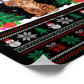 Weihnachtsmannmütze Savannah Cat Weihnachtsbaum Li Poster (Ecke)