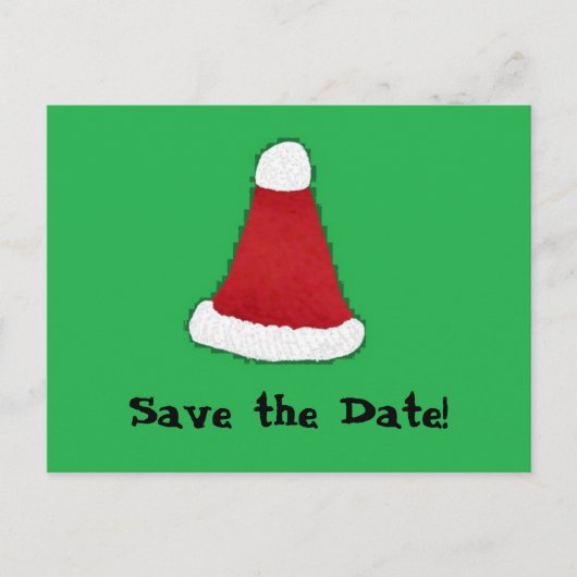 Weihnachtsmannmütze, Save the Date! Ankündigungspostkarte (Vorderseite)