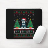 Weihnachtsmannmütze Schnauzer Dog Weihnachtsbaumle Mousepad (Mit Mouse)