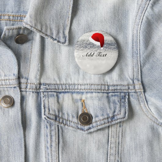Weihnachtsmannmütze, Schneebenerdige Vorlage Button (Beispiel)