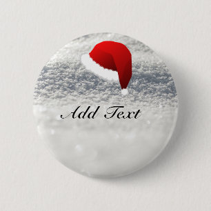 Weihnachtsmannmütze, Schneebenerdige Vorlage Button